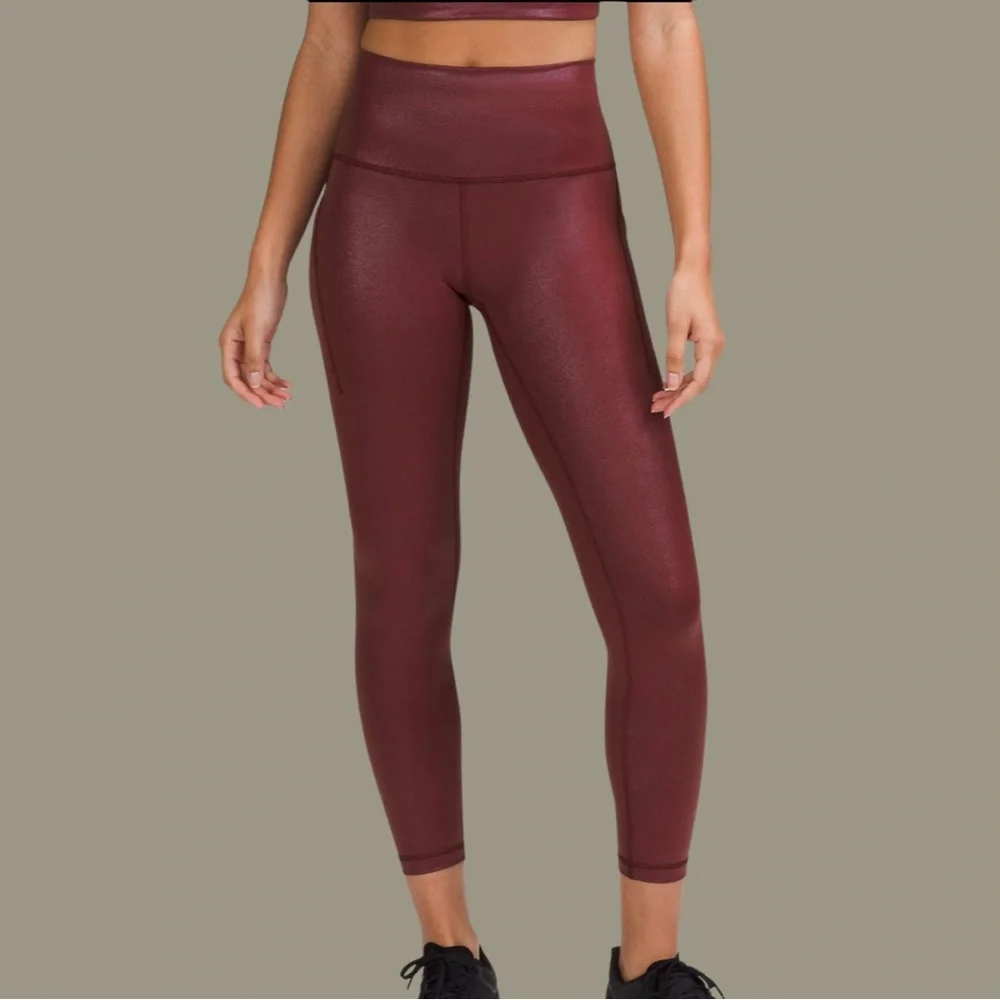 Lululemon Wunder Train High-Rise Tight with Pockets 25” Foil Leggings- Rare Find - Picture 5 of 13